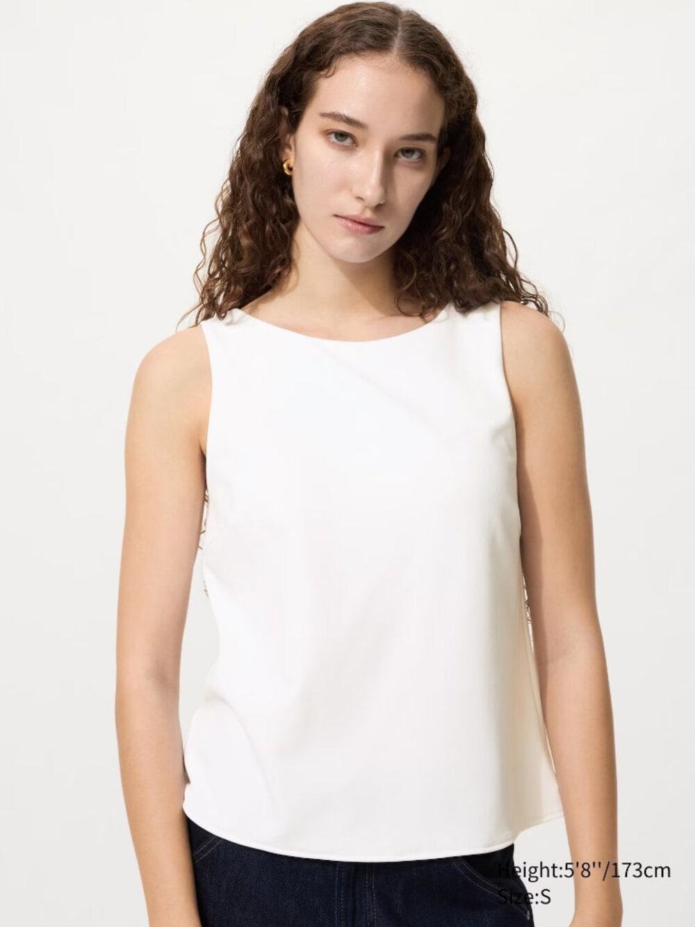 Uniqlo White Crepe Jersey Boat Neck Built-In Bra Top Women's XL New With Tags